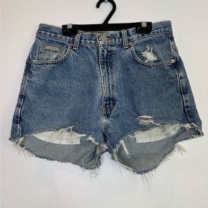 Calvin Klein Jeans Blue Distressed Shorts